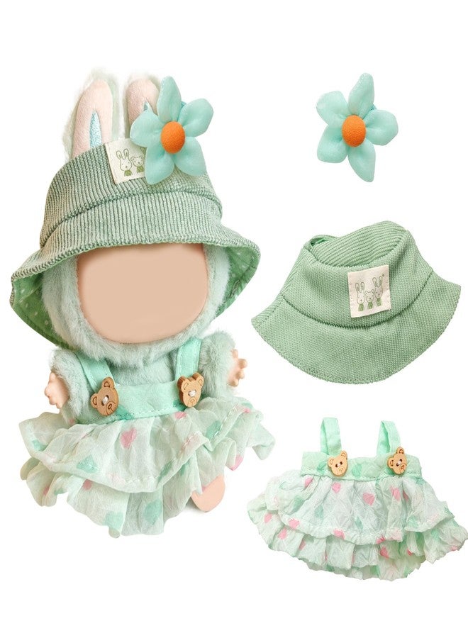 NUJOLI 17cm Doll Clothes Set, 3 Pieces Dress Hat Skirt Outfit Set for 1st/2nd/3rd La bu Doll, Stylish Flower Doll Hat Clothing Set - Image 1